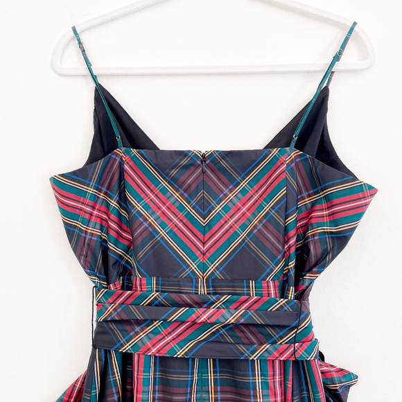 J. Crew Stewart Tartan Plaid Faux Wrap Ruffle Midi Dress 16 NWT - Picture 9 of 10